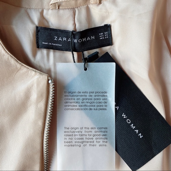 NWT Zara genuine leather peplum jacket - Picture 11 of 13